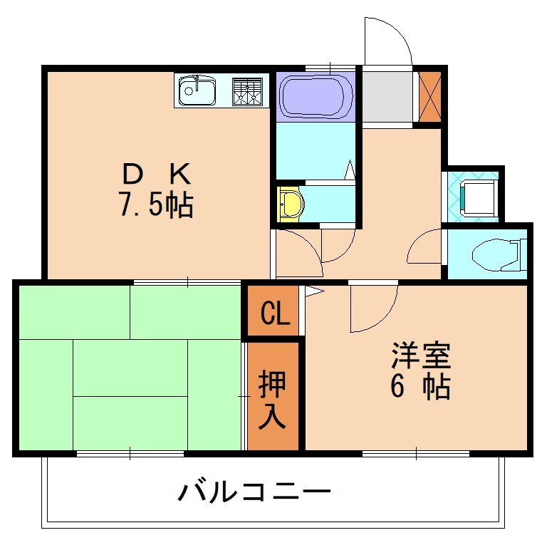 香ハイムP-2の間取り