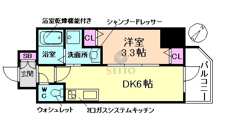 豊中市本町のマンションの間取り