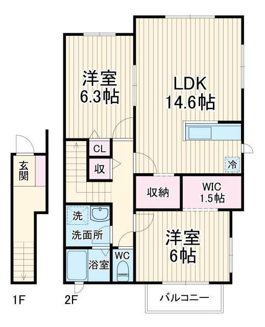 船橋市宮本のアパートの間取り