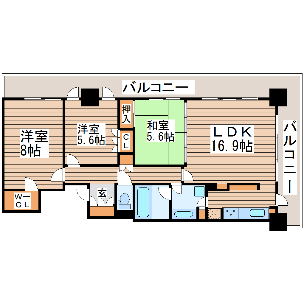 レジディアタワー仙台の間取り