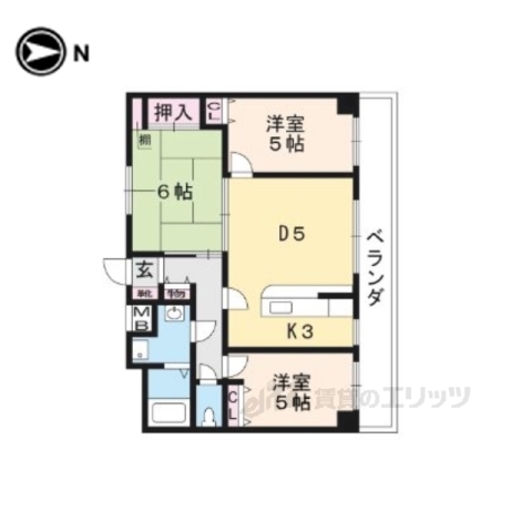 グランドゥール桂坂５０２号室の間取り