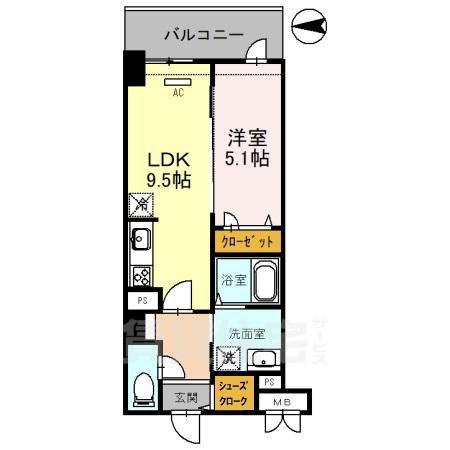 フレンシア西宮北口の間取り