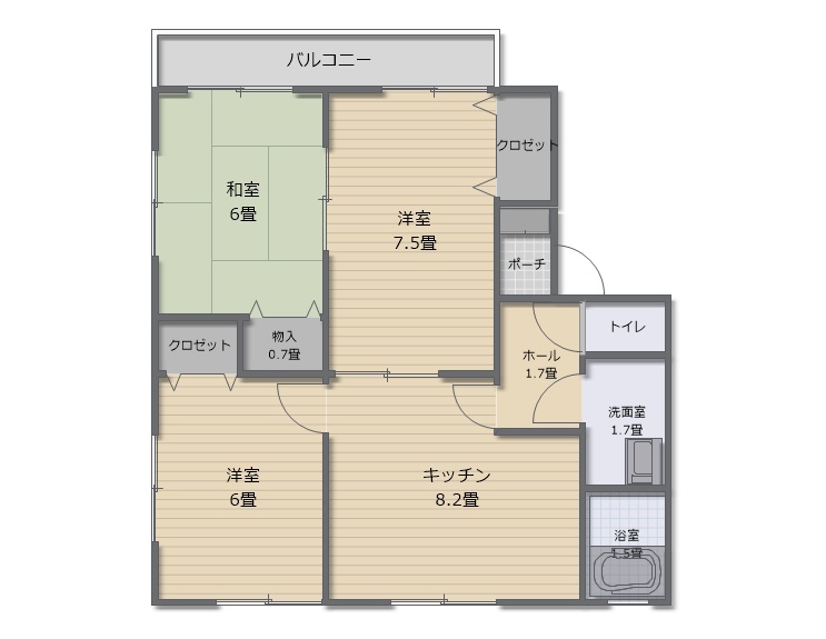 グリーンパーク小峯I1号棟の間取り