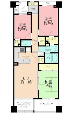 町田市南成瀬のマンションの間取り