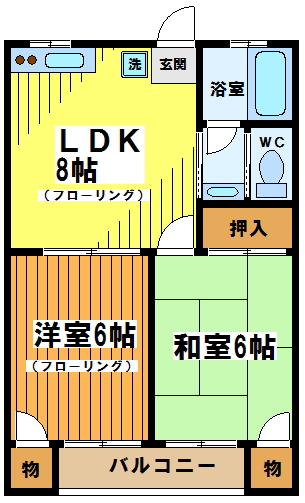 調布市西つつじケ丘のマンションの間取り