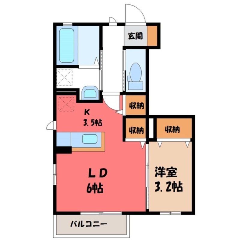 古河市下辺見のアパートの間取り