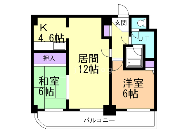 札幌市東区北十九条東のマンションの間取り