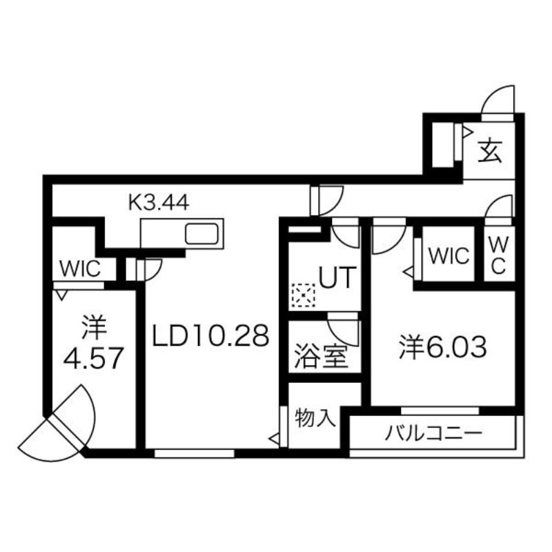 札幌市中央区南十七条西のマンションの間取り