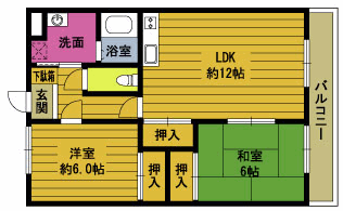 パステル中の坪の間取り