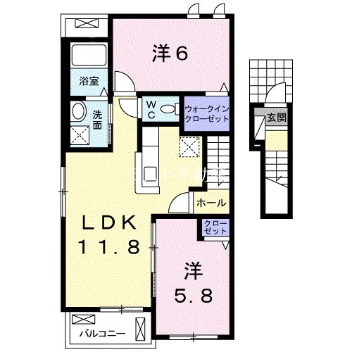 薩摩川内市宮内町のアパートの間取り