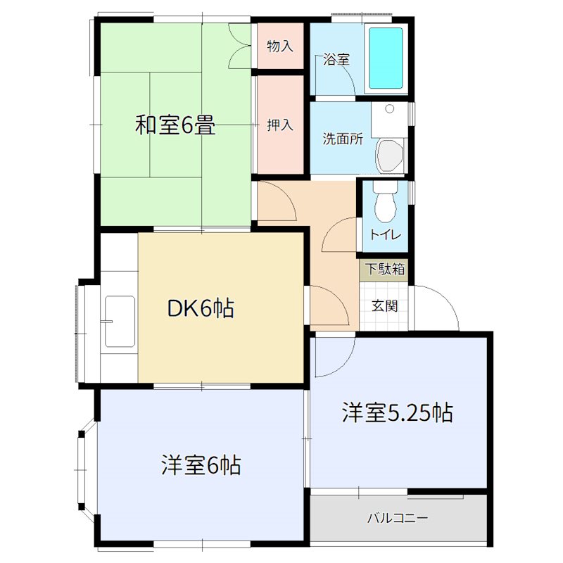 ハイツ下宿Bの間取り