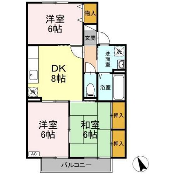 広島市安佐南区長束のアパートの間取り