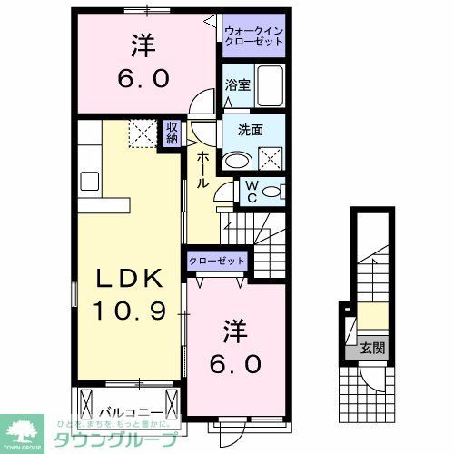 春日部市藤塚のアパートの間取り