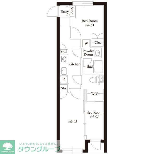 世田谷区太子堂のマンションの間取り