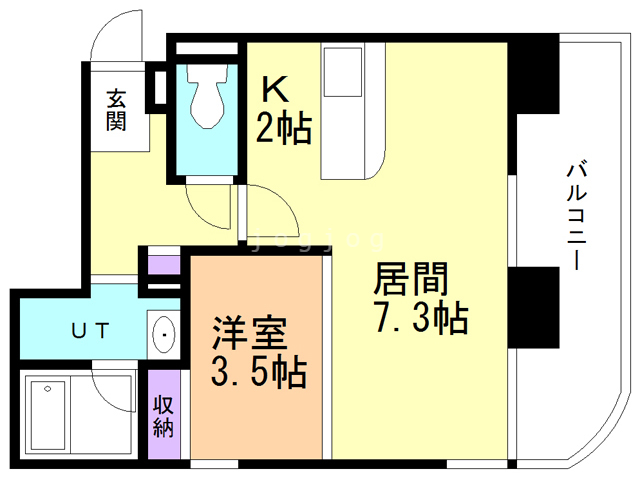 レガートタワー月寒中央の間取り