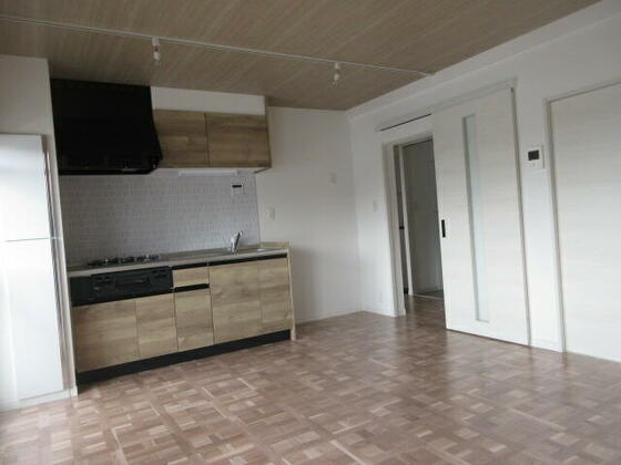 居室・リビング　ＬＤＫの天井クロスがポイント♪ＬＤＫの入口も便利な引き戸