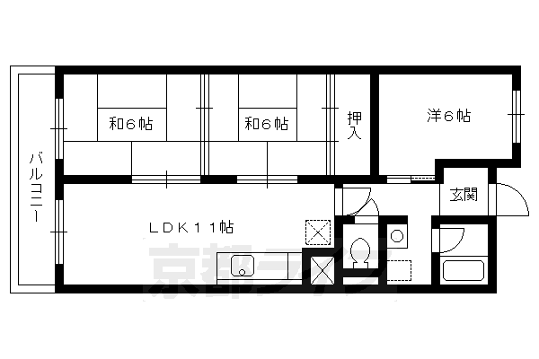 地下鉄烏丸線 今出川駅 徒歩19分 6階建 築47年の間取り写真