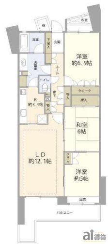 西武池袋線 ひばりケ丘駅 徒歩2分 19階建 築30年の間取り写真
