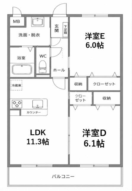 MIC行橋グランスクエアの間取り写真