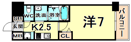 プレサンス三宮東フィールの間取り写真