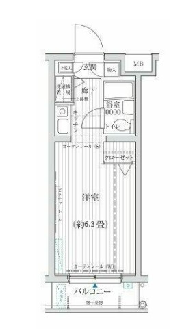 小田急線 百合ケ丘駅 徒歩8分 5階建 築36年の間取り写真