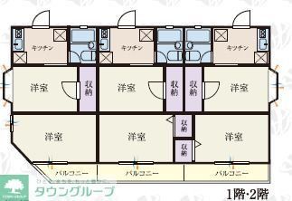ＪＲ常磐線 松戸駅 徒歩12分 2階建 築38年の間取り写真