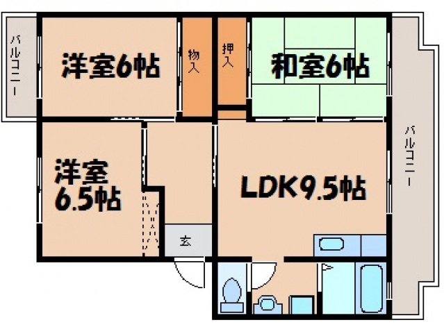 安芸郡海田町南本町のマンションの間取り