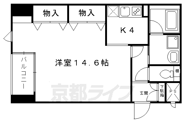 京都市中京区梅忠町のマンションの間取り