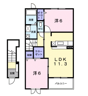 【名古屋市南区大同町のアパートの間取り】