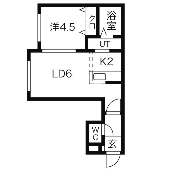 札幌市西区発寒一条のマンションの間取り