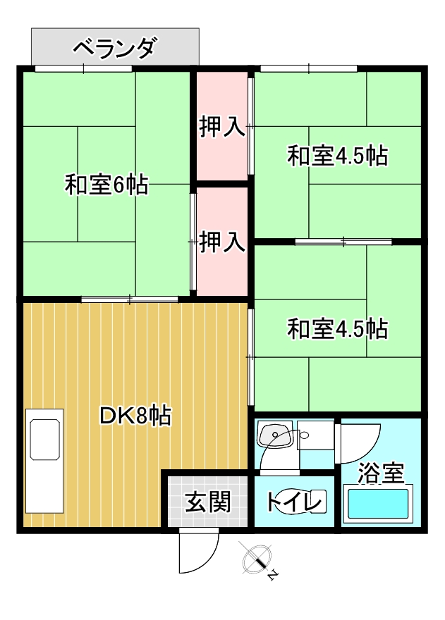 堺市堺区中之町西のアパートの間取り