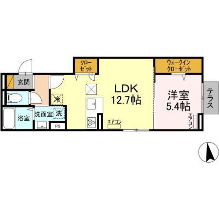 Ｄ－ｒｏｏｍ弁天３丁目　Ｃの間取り