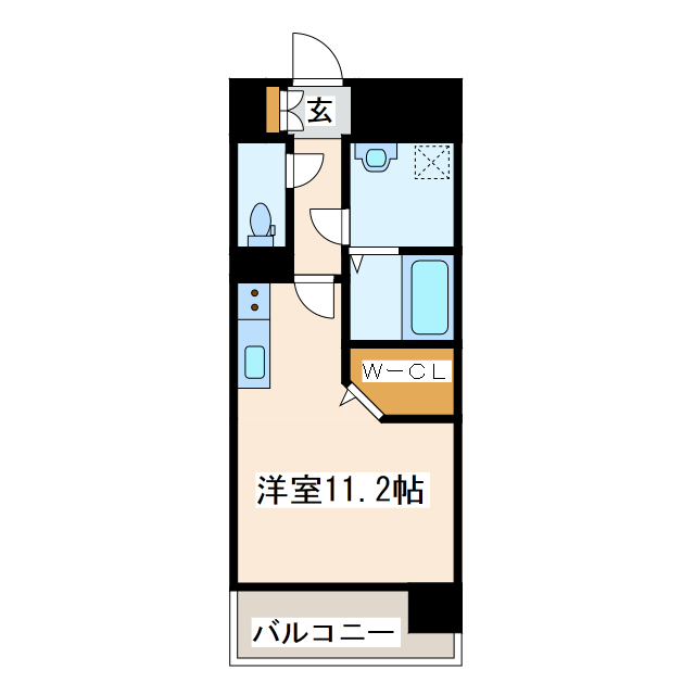 熊本県熊本市中央区新町３（マンション）の賃貸物件の間取り