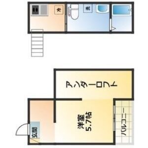 名古屋市守山区西川原町のアパートの間取り