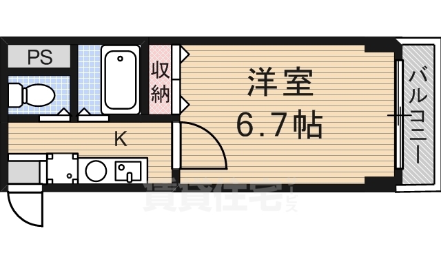 宇治市宇治のマンションの間取り