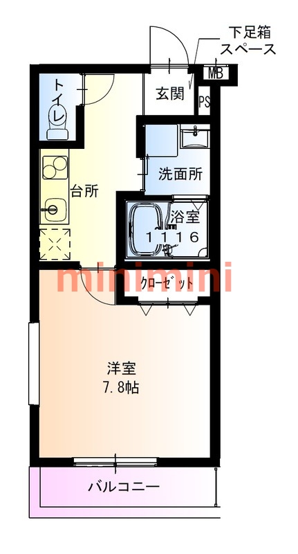 大阪市東淀川区豊里のアパートの間取り