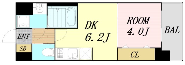 大阪市北区本庄西のマンションの間取り