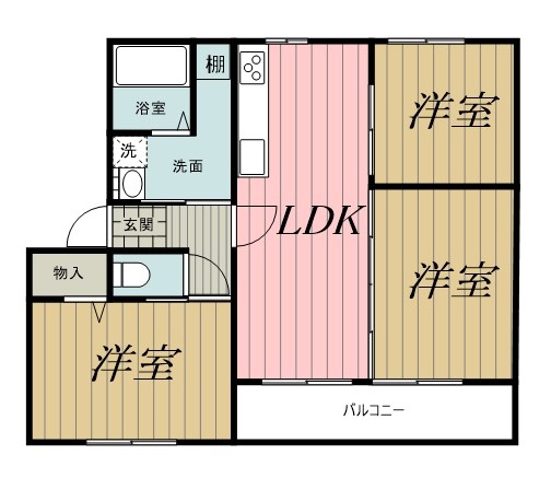 千葉市美浜区幸町のマンションの間取り