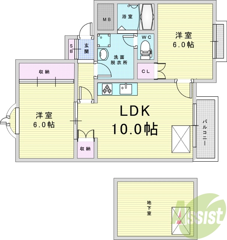 パティオ小松の間取り