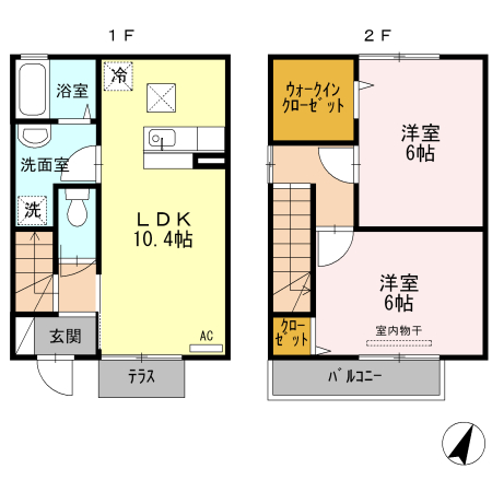 福山市柳津町のアパートの間取り