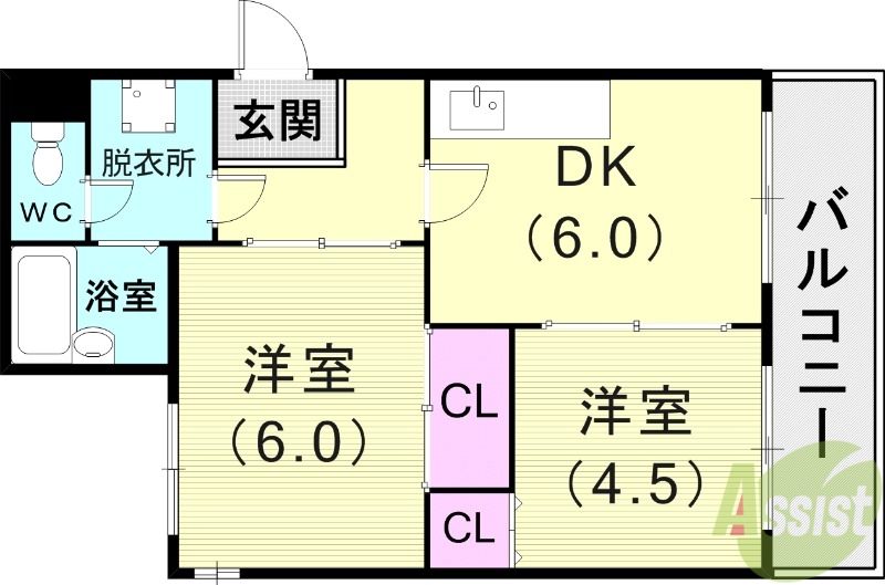 ハイライフ雲雀ケ丘の間取り