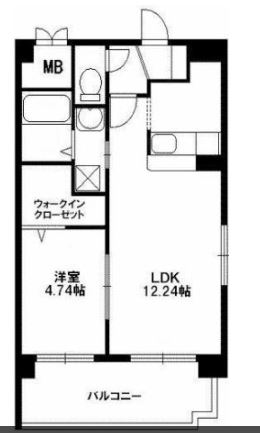 【熊本市中央区上京塚町のマンションの間取り】