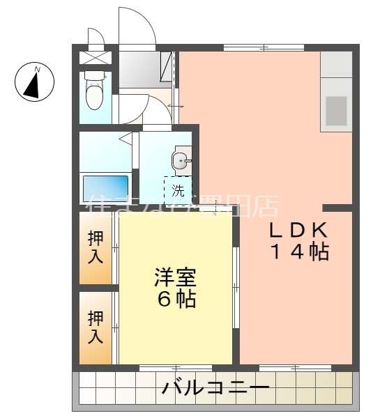 板倉コーポラス　Ｂの間取り