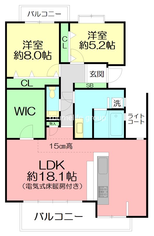 厚木市森の里のマンションの間取り