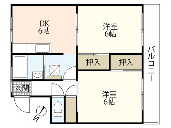 呉市西谷町のマンションの間取り