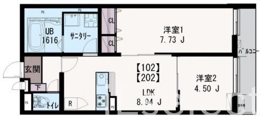 千葉市緑区誉田町のアパートの間取り