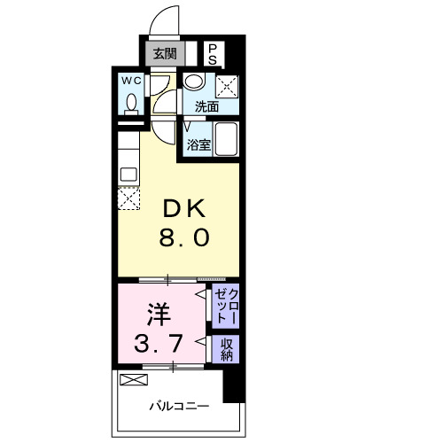 北九州市八幡西区陣原のマンションの間取り