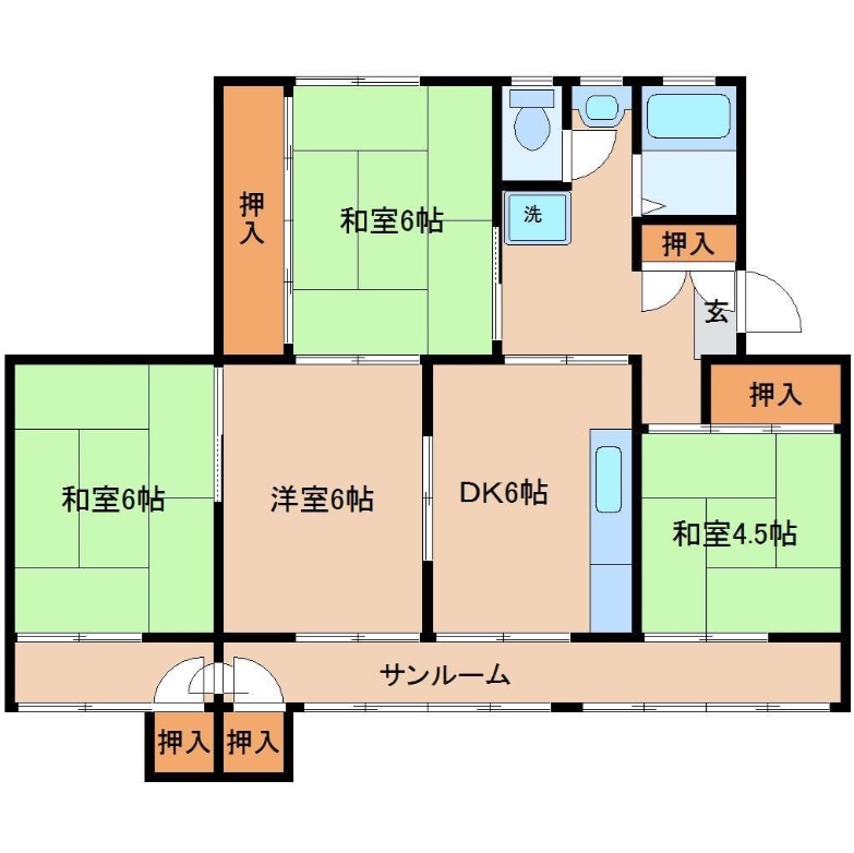 西館マンションの間取り