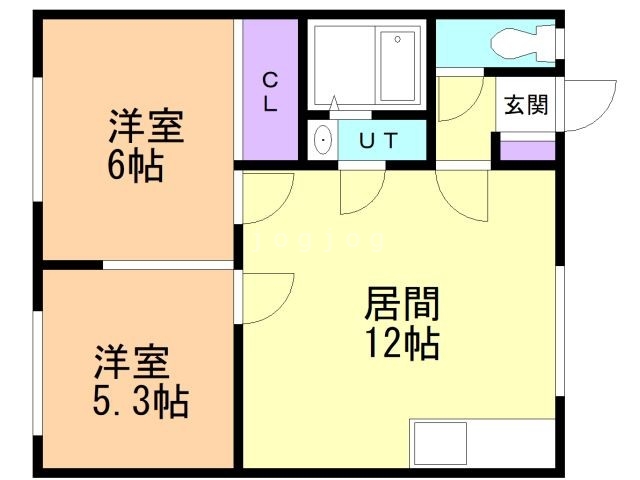 札幌市白石区菊水元町七条のアパートの間取り