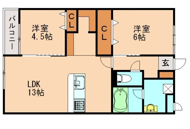 糟屋郡宇美町大字井野のマンションの間取り